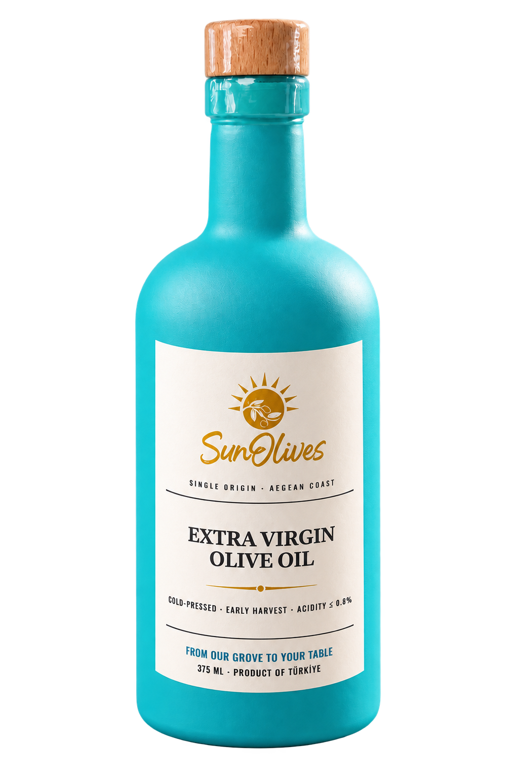 SunOlives EVOO Shot (375ml) — Single-Origin Aegean Extra Virgin Olive Oil