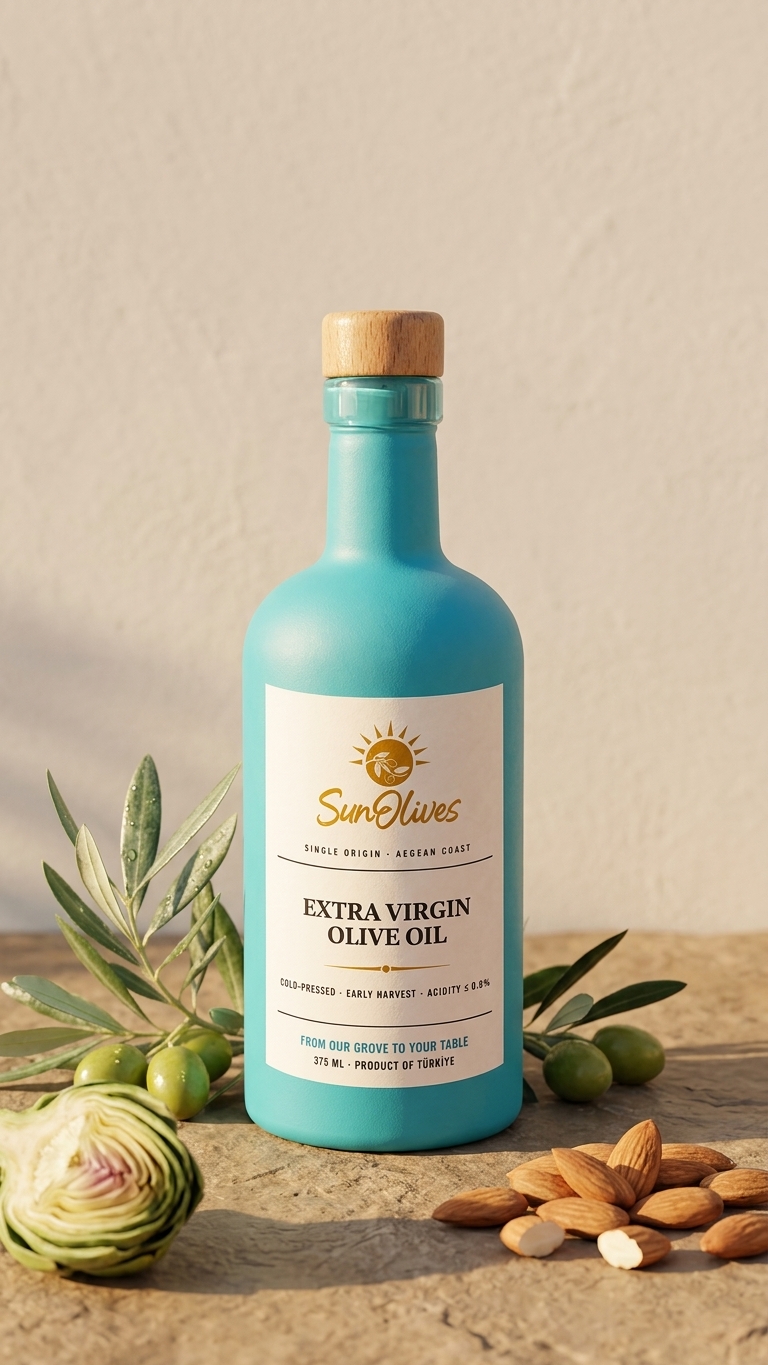 SunOlives EVOO Shot (375ml) — Single-Origin Aegean Extra Virgin Olive Oil
